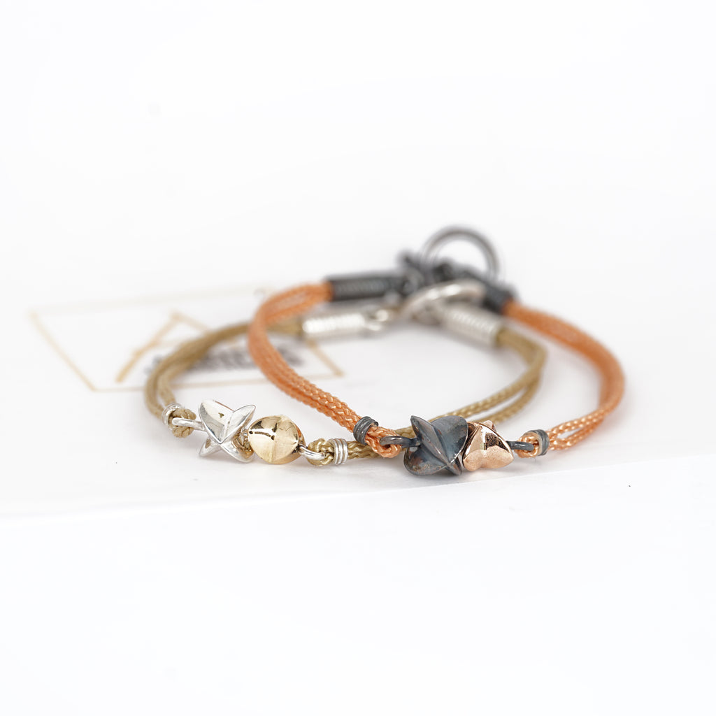 Aurifex Goldschmiede Koblenz Armband aus der Kollektion Feine Form mit Sternen in Silber mit Gelbgold