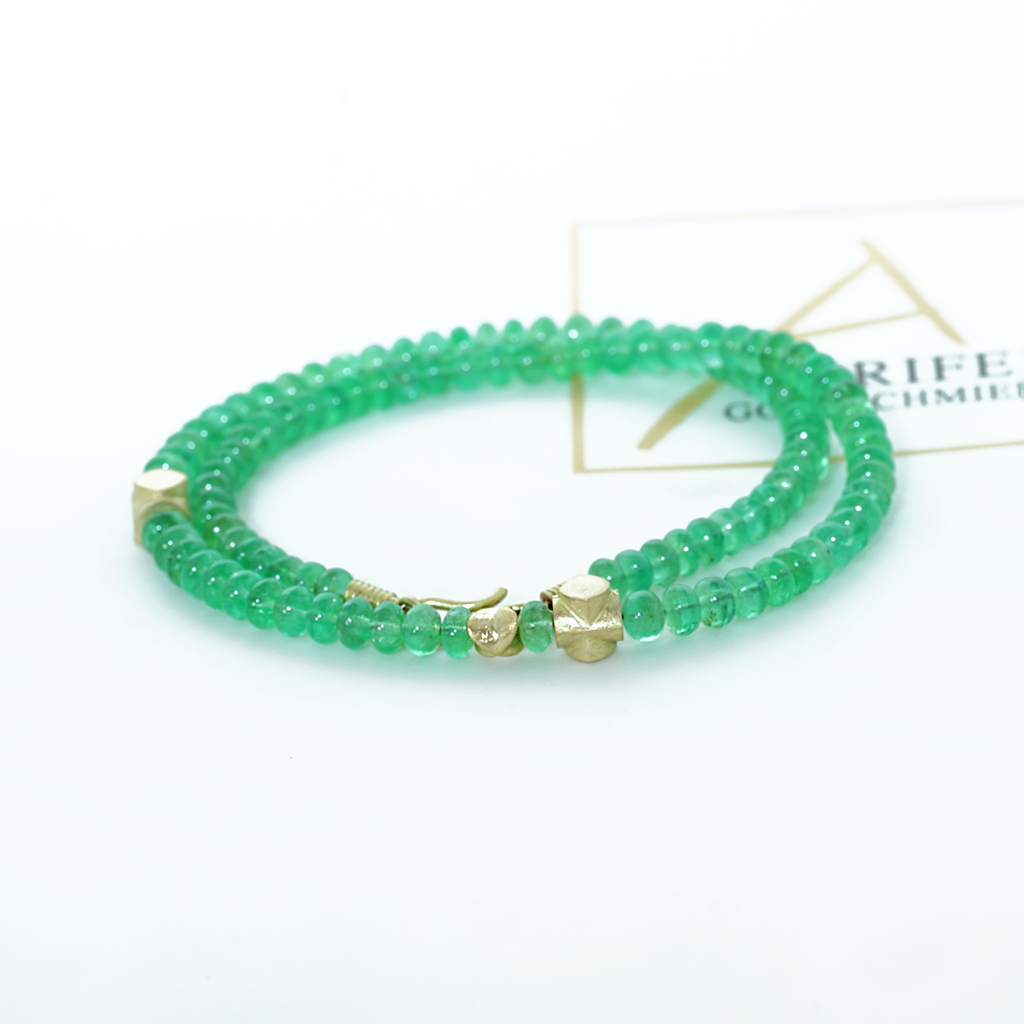 Aurifex Goldschmiede Koblenz Kette mit Smaragd und Gelbgold