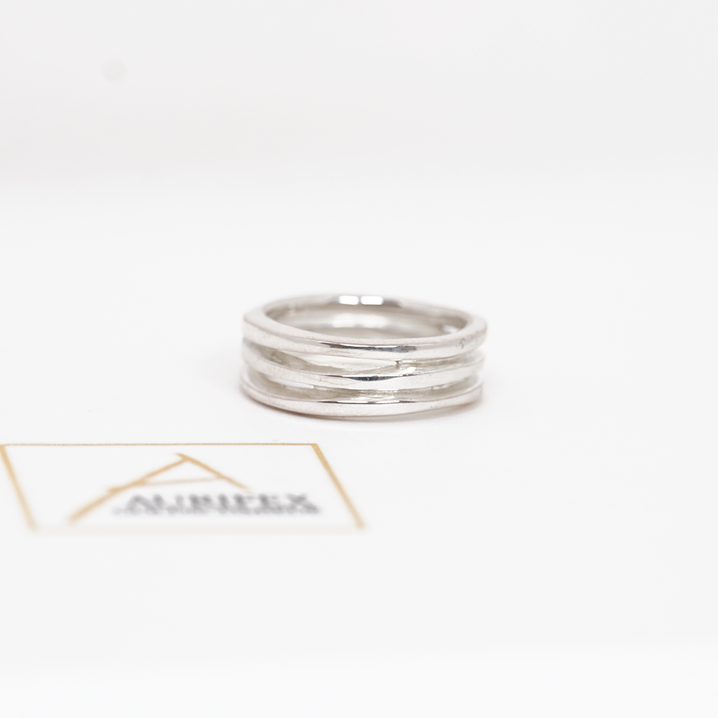 Aurifex Goldschmiede Koblenz Ring Dreifach  aus der Kollektion PUR in Silber