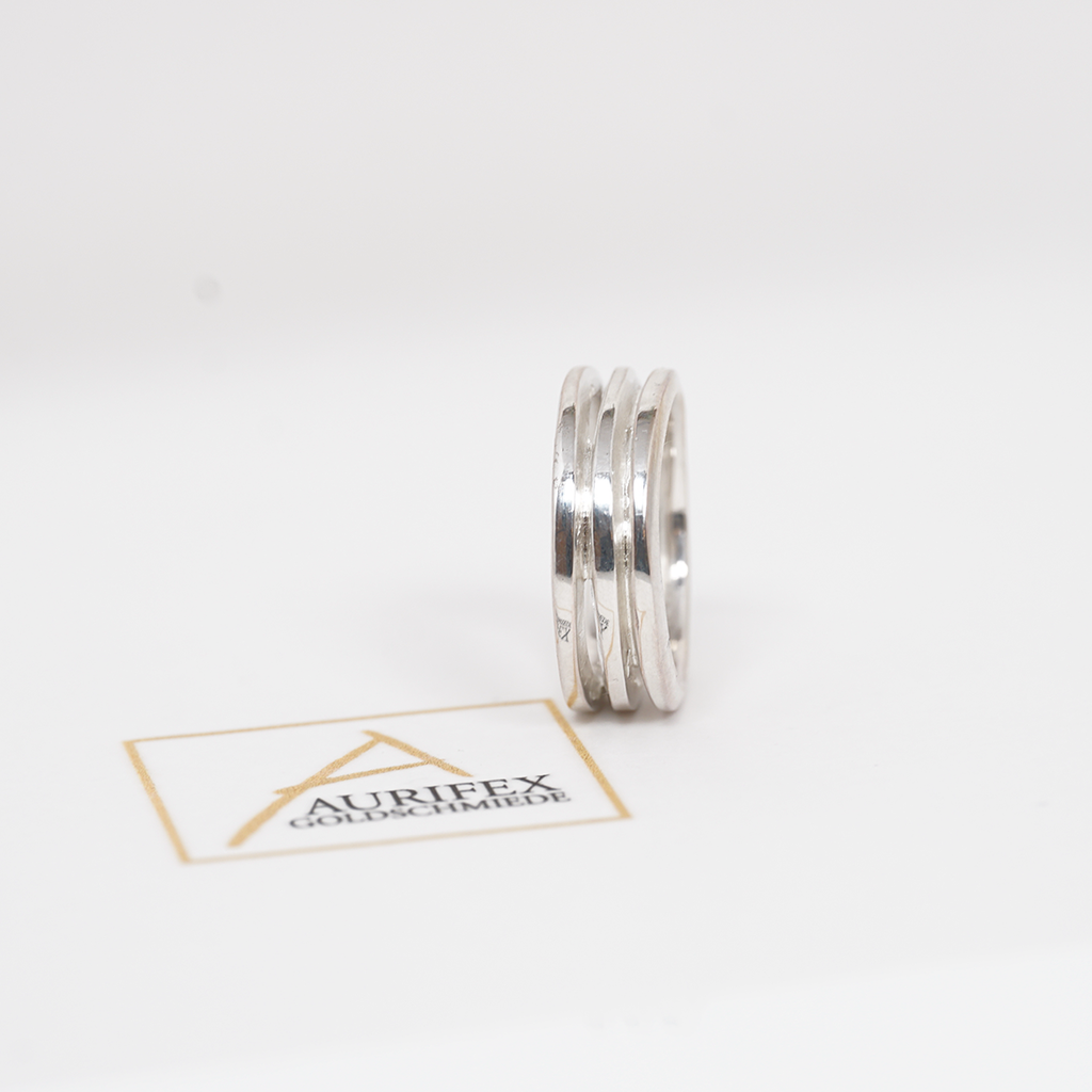 Aurifex Goldschmiede Koblenz Ring Doppelt  aus der Kollektion PUR in Silber
