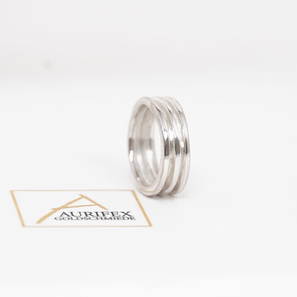 Aurifex Goldschmiede Koblenz Ring Dreifach  aus der Kollektion PUR in Silber