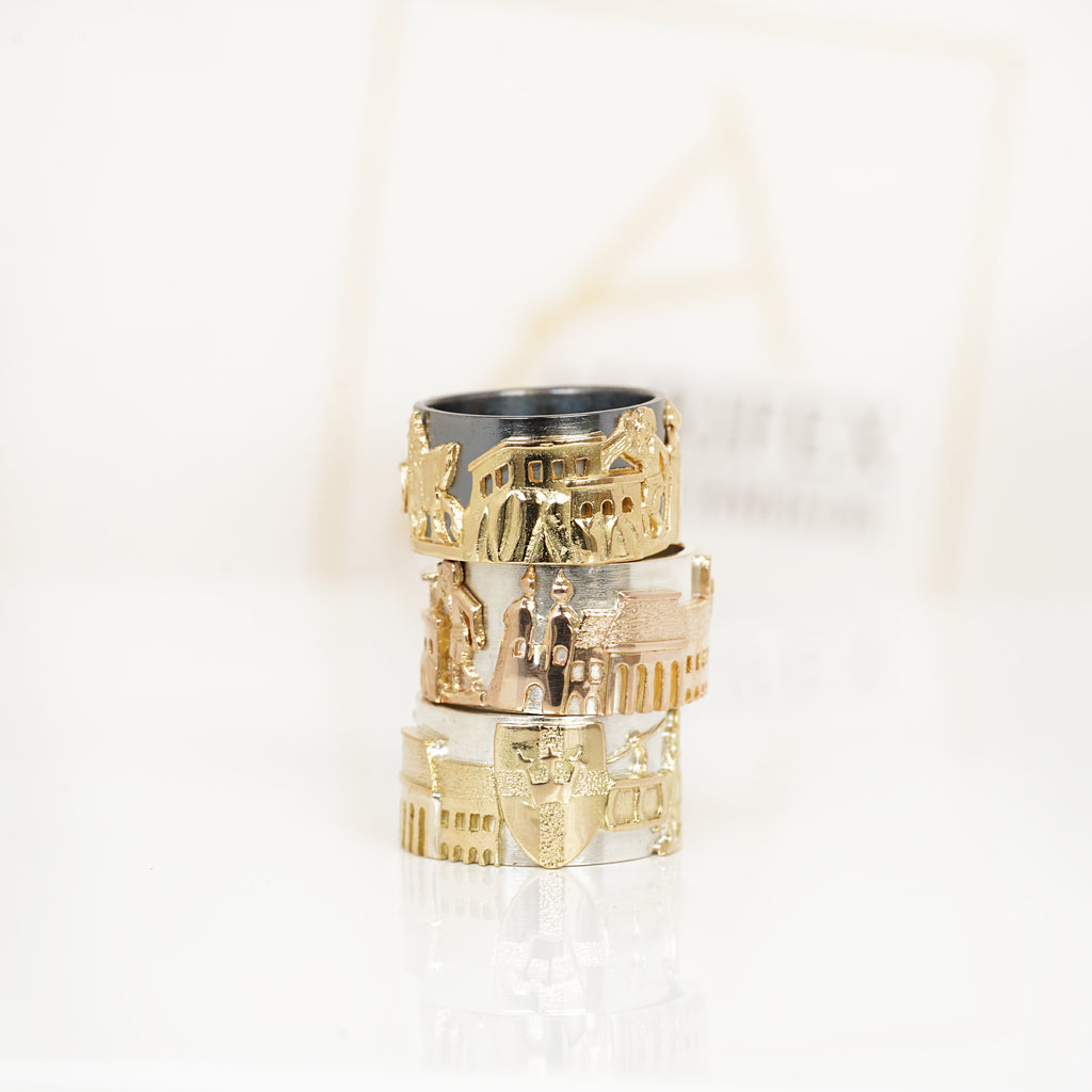 Aurifex Goldschmiede Koblenz Ring aus der Kollektion Koblenzer in Silber mit Gelbgold