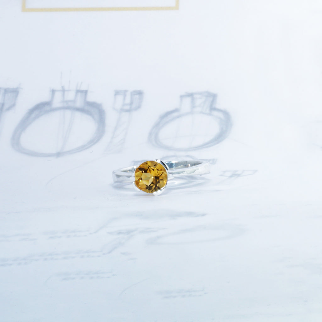 Aurifex Goldschmiede Koblenz Ring aus der Kollektion Facettenreich in Silber mit Citrin