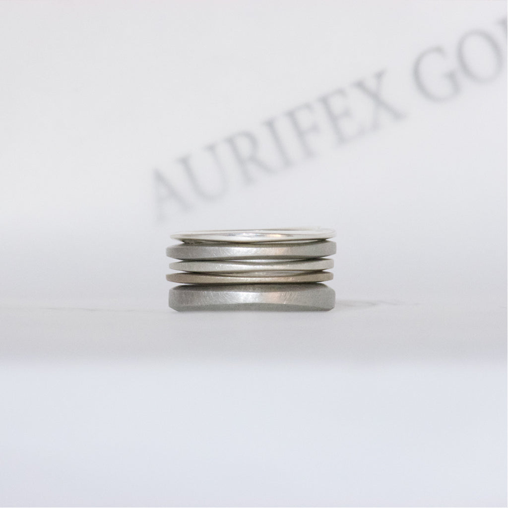 Aurifex Goldschmiede Koblenz Ringe aus der Kollektion PUR in Weißgold