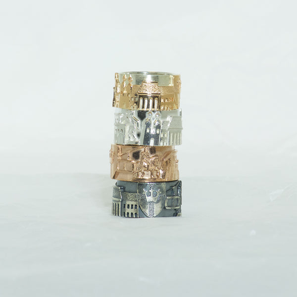 Aurifex Goldschmiede Koblenz Set der Koblenzer Ringe in Silber, Silber mit Gold und Gold
