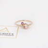 Aurifex Goldschmiede Koblenz Ring aus der Kollektion Unikat in Rotgold mit Brillant, Saphir und Perle