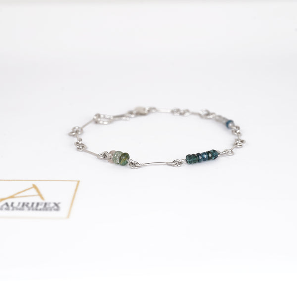 Aurifex Goldschmiede Koblenz Armband aus der Kollektion Unikat in Platin mit Turmalin und Labradorit