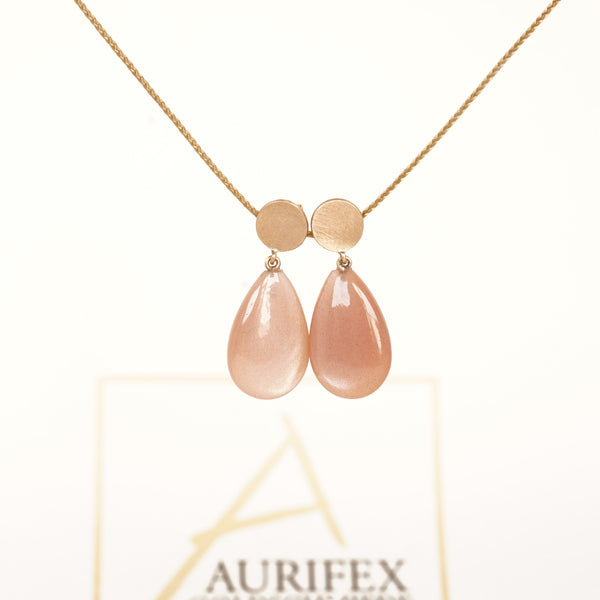 Aurifex Goldschmiede Koblenz Ohrringe aus der Kollektion Unikat in Rotgold mit Mondstein