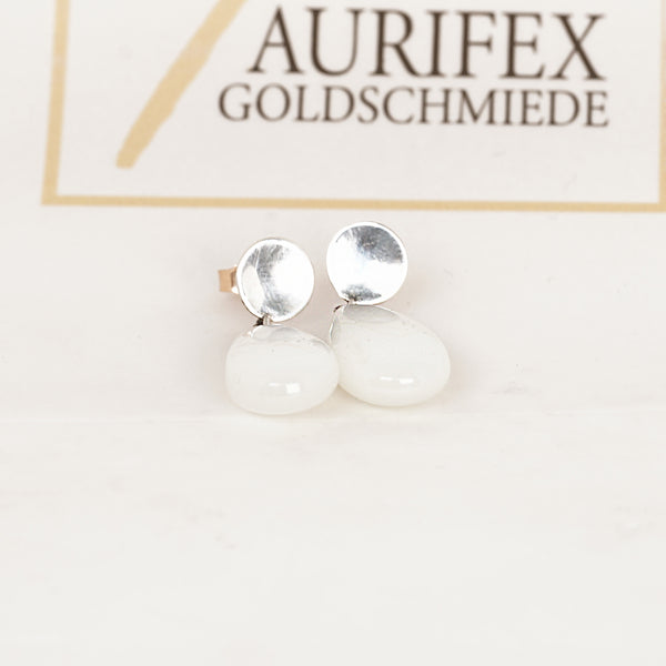Aurifex Goldschmiede Koblenz Ohrringe aus der Kollektion Unikat in Silber mit Mondstein