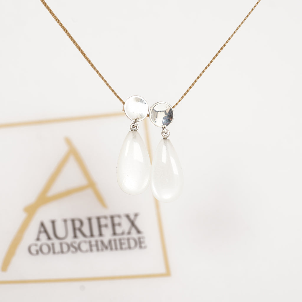 Aurifex Goldschmiede Koblenz Ohrringe aus der Kollektion Unikat in Silber mit Mondstein