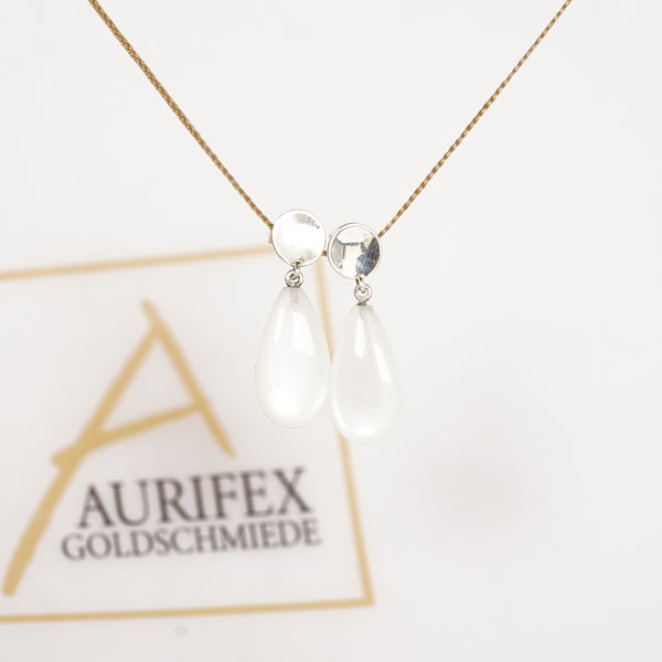 Aurifex Goldschmiede Koblenz Ohrringe aus der Kollektion Unikat in Silber mit Mondstein
