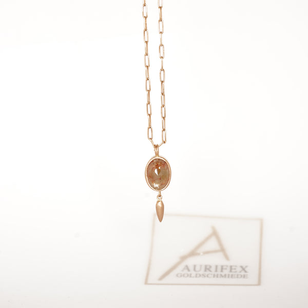 Aurifex Goldschmiede Koblenz Anhänger aus der Kollektion Unikat in Rotgold mit Diamant Rose