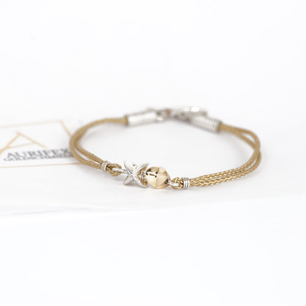Aurifex Goldschmiede Koblenz Armband aus der Kollektion Feine Form mit Sternen in Silber mit Gelbgold 