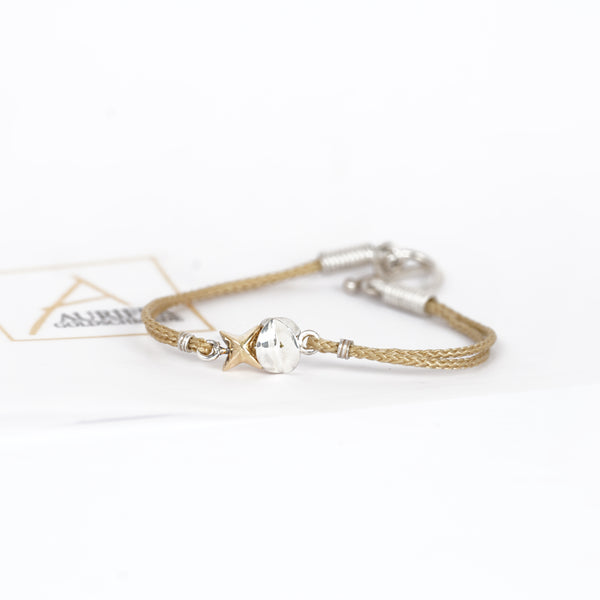 Aurifex Goldschmiede Koblenz Armband aus der Kollektion Feine Form mit Sternen in Silber mit Gelbgold 