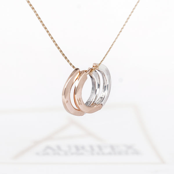 Aurifex Goldschmiede Koblenz Creolen aus der Kollektion PUR gefertigt in Silber und Rotgold