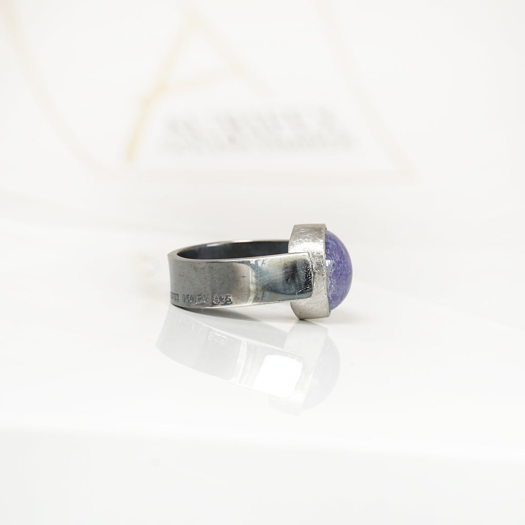 Aurifex Goldschmiede Koblenz Ring aus der Kollektion Unikat in Silber mit Platin und Tansanit