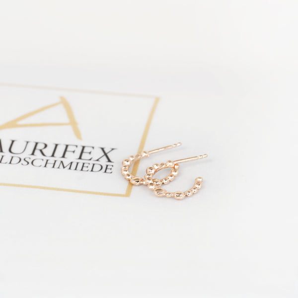 Aurifex Goldschmiede Koblenz Kreolen aus der Kollektion Feine Form in Gelbgold mit Kugeln