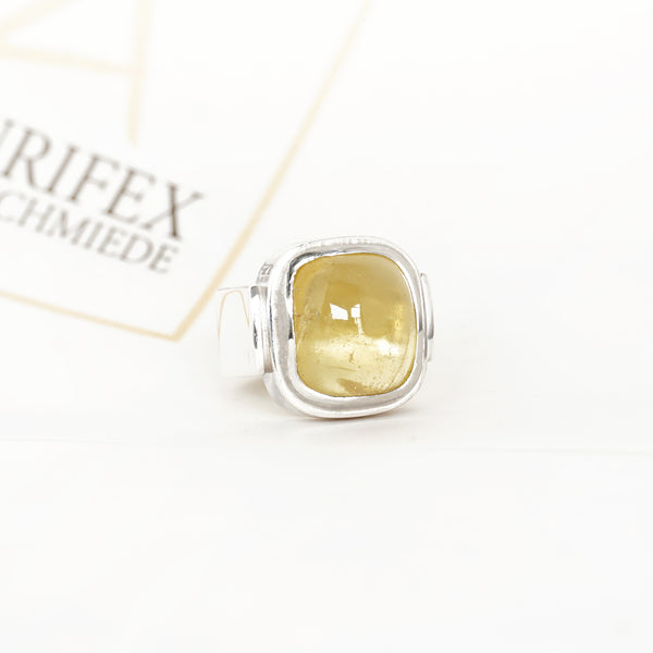 Aurifex Goldschmiede Koblenz Ring aus der Kollektion Unikat in Silber mit Platin und Beryll