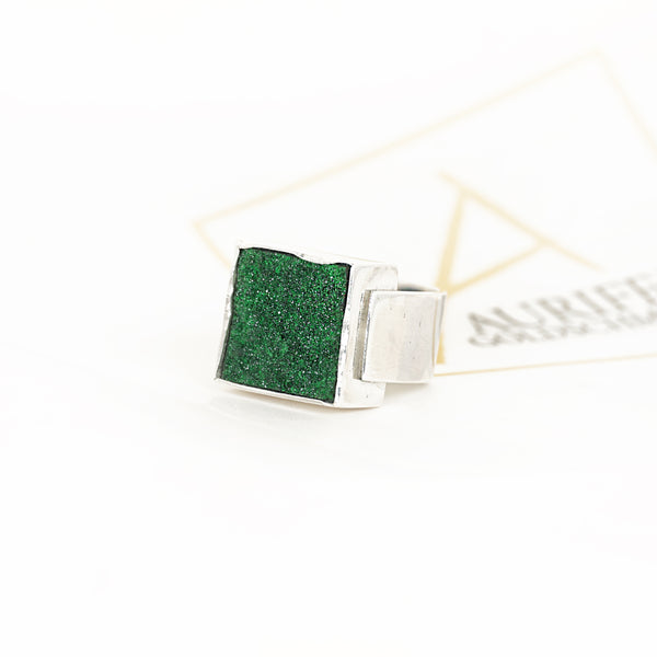 Aurifex Goldschmiede Koblenz Ring aus der Kollektion Silber in Silber mit Uvarovit