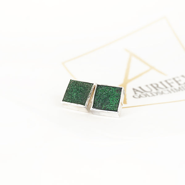 Aurifex Goldschmiede Koblenz Ohrringe aus der Kollektion Silber in Silber mit Uvarovit
