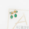 Aurifex Goldschmiede Ohrstecker aus der Kollektion Unikat ins Gelbgold mit Smaragd, Mandarin Granat, Turmalin und Brillant