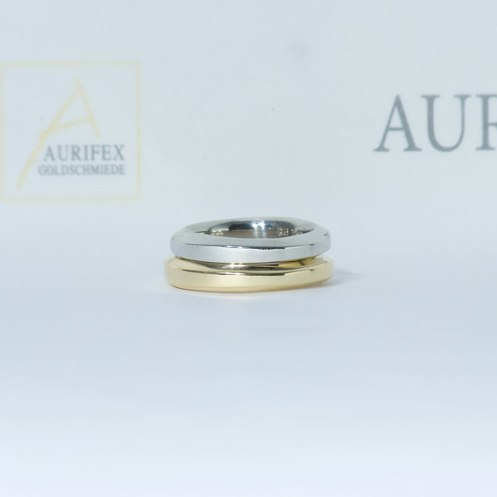Aurifex Goldschmiede Koblenz Ringe aus der Kollektion PUR in Silber und Gelbgold